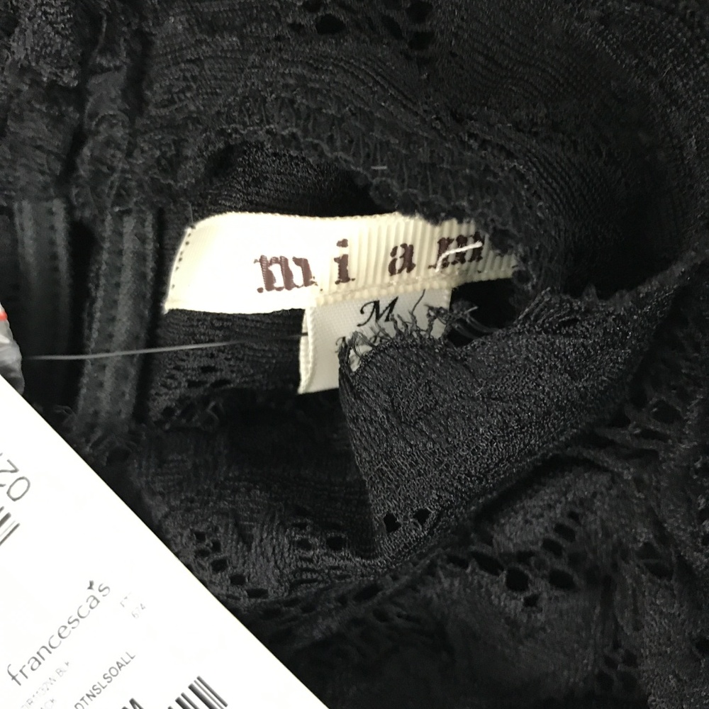 Francesca's Miami Black Lace High Neck  Romper - Picture 7 of 8